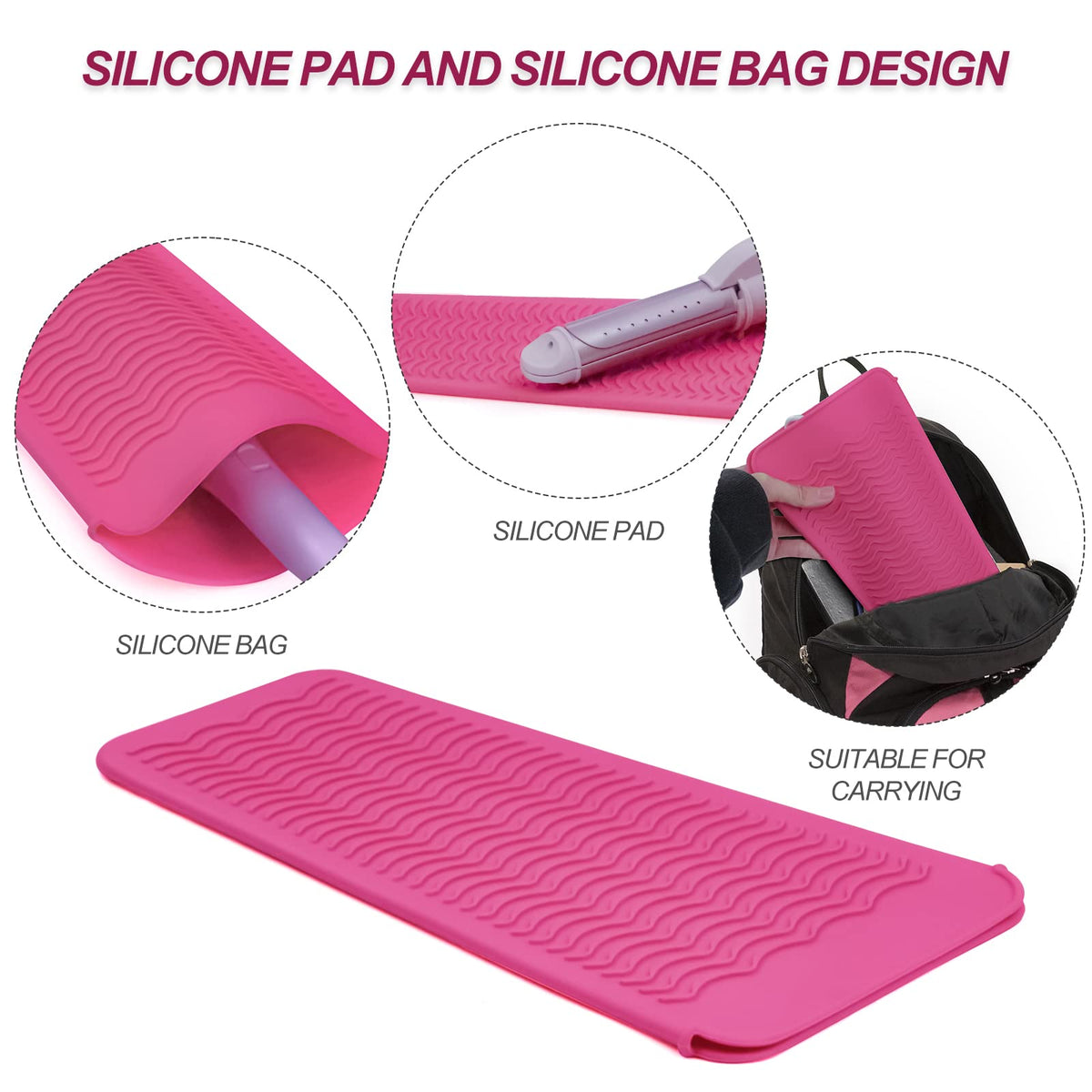 Fouews Silicone Heat Resistant Mat Pouch folded for storage