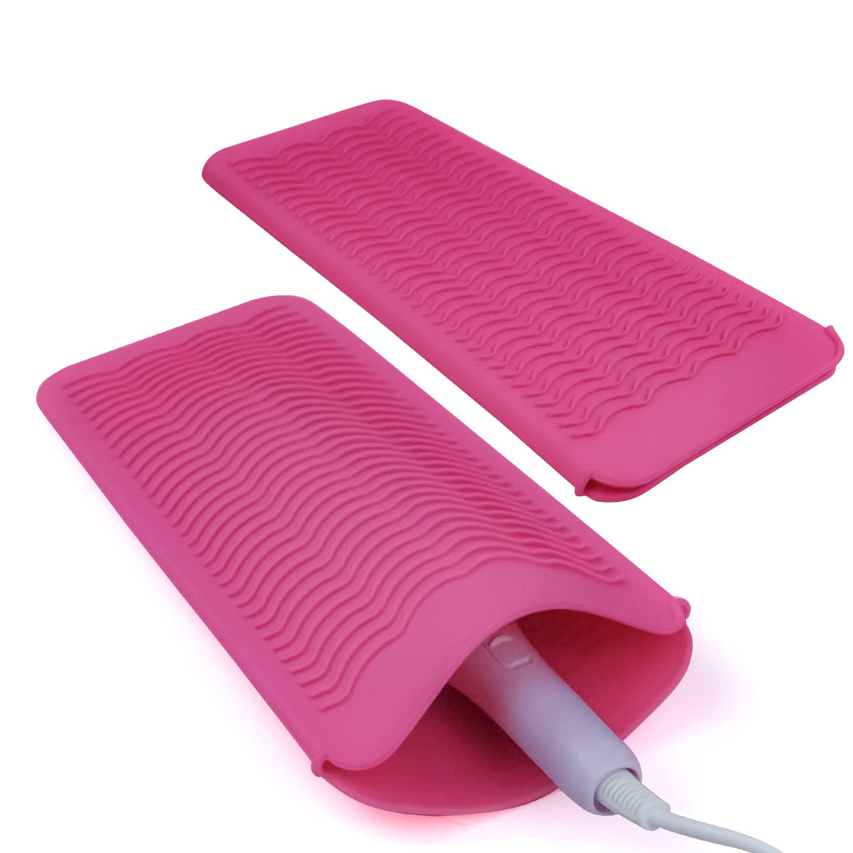 Fouews Silicone Heat Resistant Mat Pouch in pink, front view
