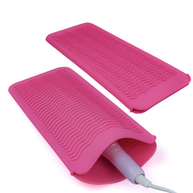Fouews Silicone Heat Resistant Mat Pouch in pink, front view