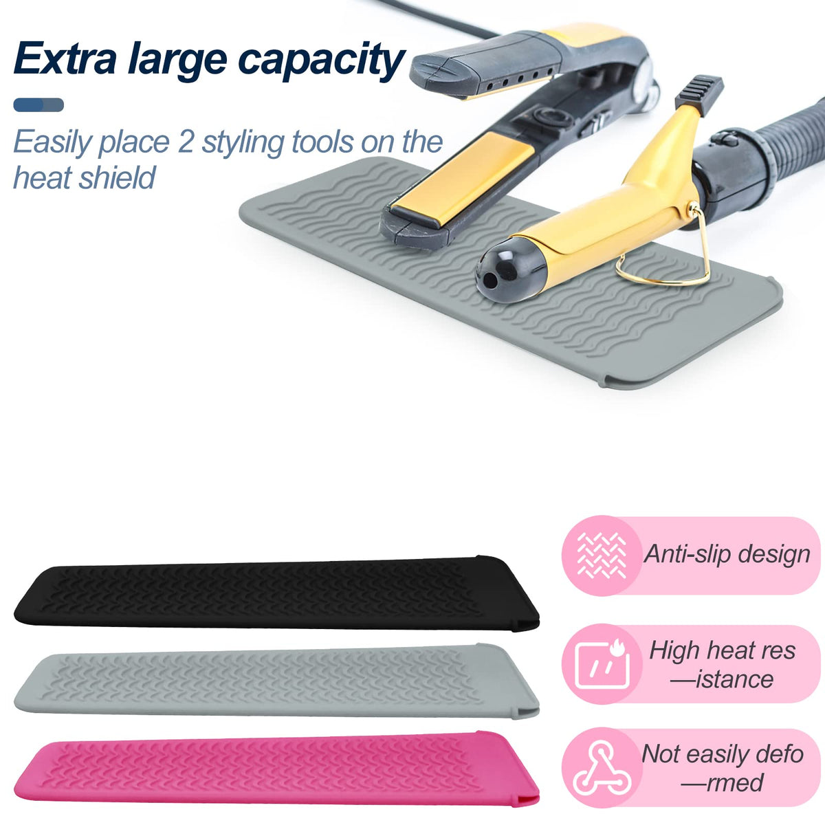 Fouews Silicone Heat Resistant Mat Pouch open with space for tools