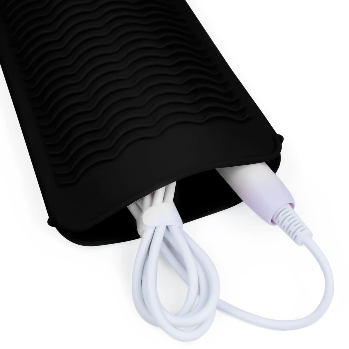Fouews Silicone Heat Resistant Mat with hair straightener positioned securely