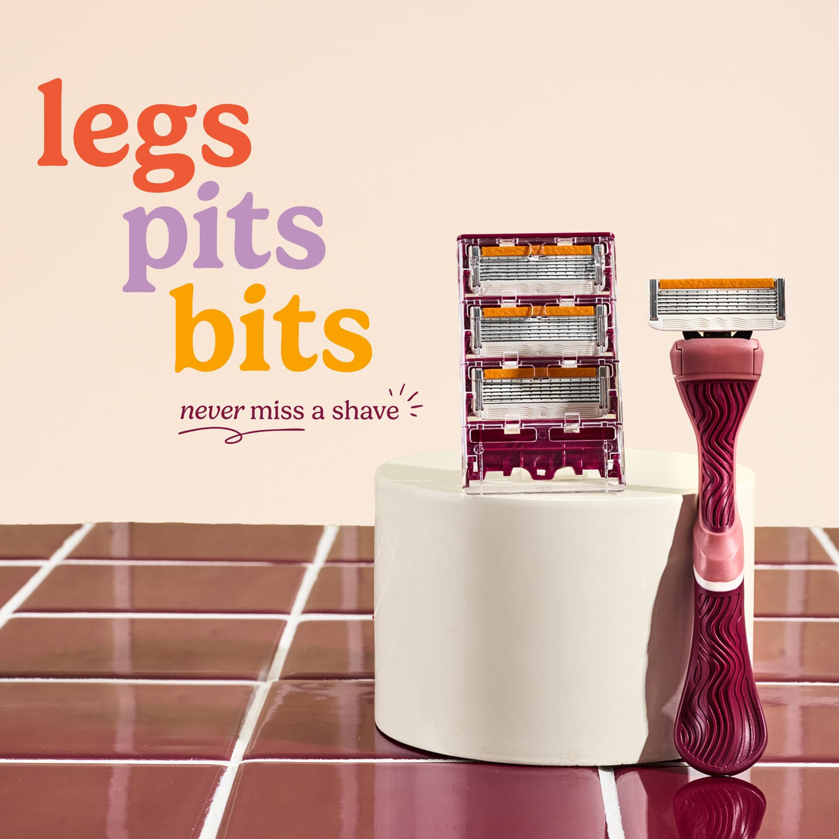 Four 6 blade refills for Dollar Shave Club Women's Razor