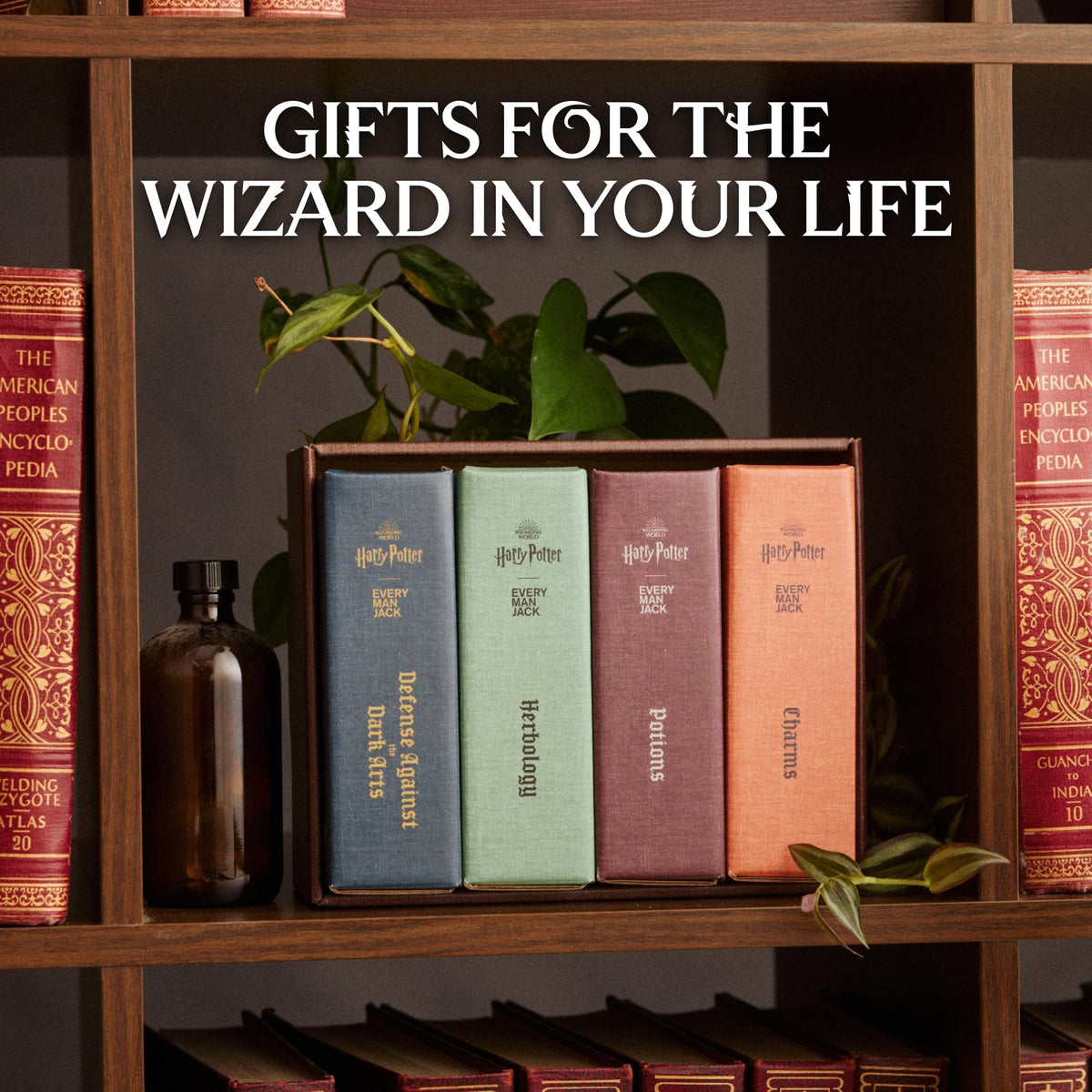Four body wash bottles inspired by Harry Potter