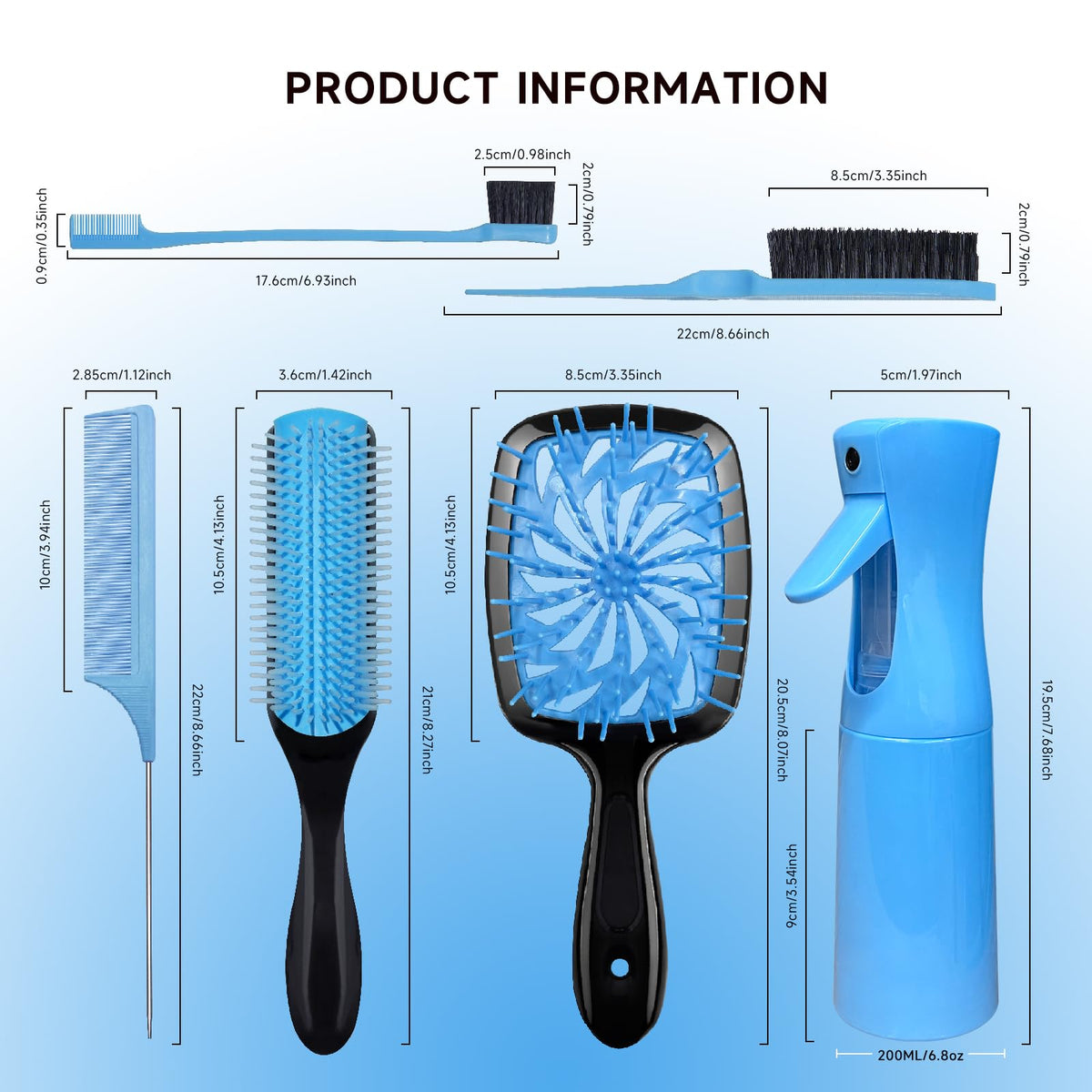 Four hair clips included in FlyLanyards hair brush set