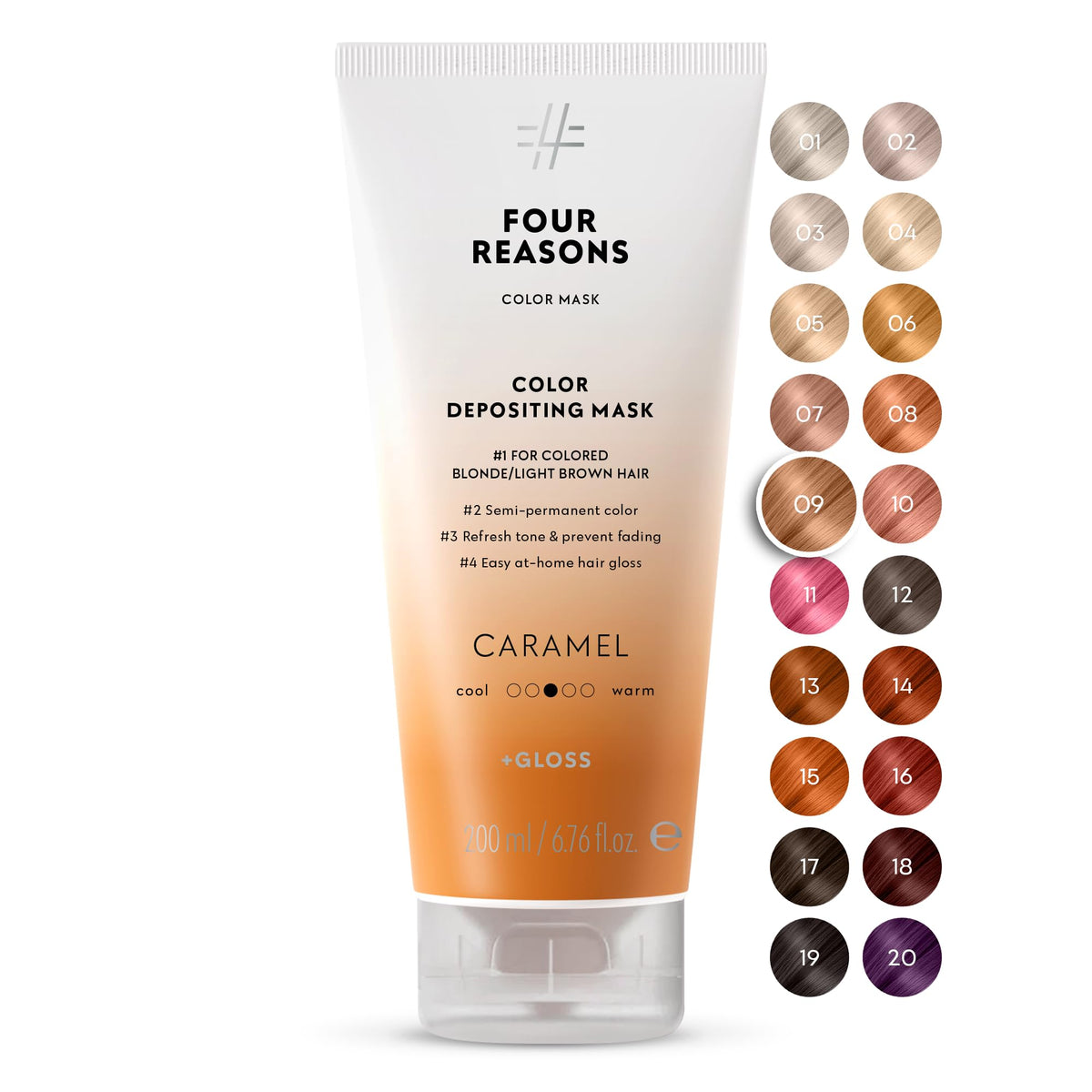 FOUR REASONS Color Mask Caramel front view with packaging