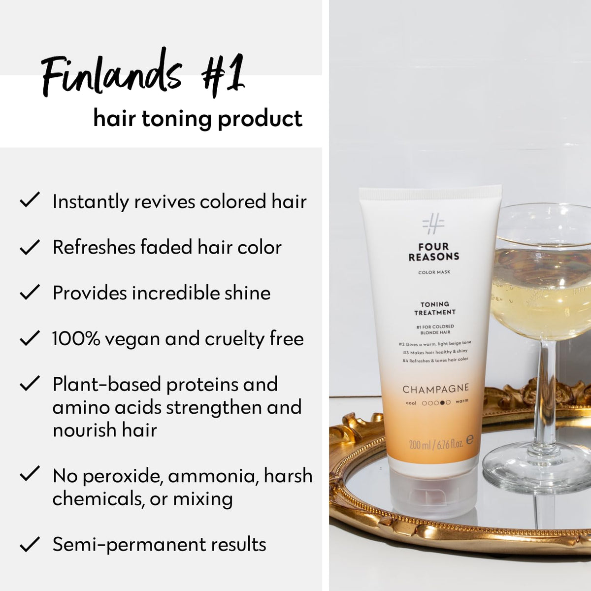 FOUR REASONS Color Mask Champagne Blonde back view