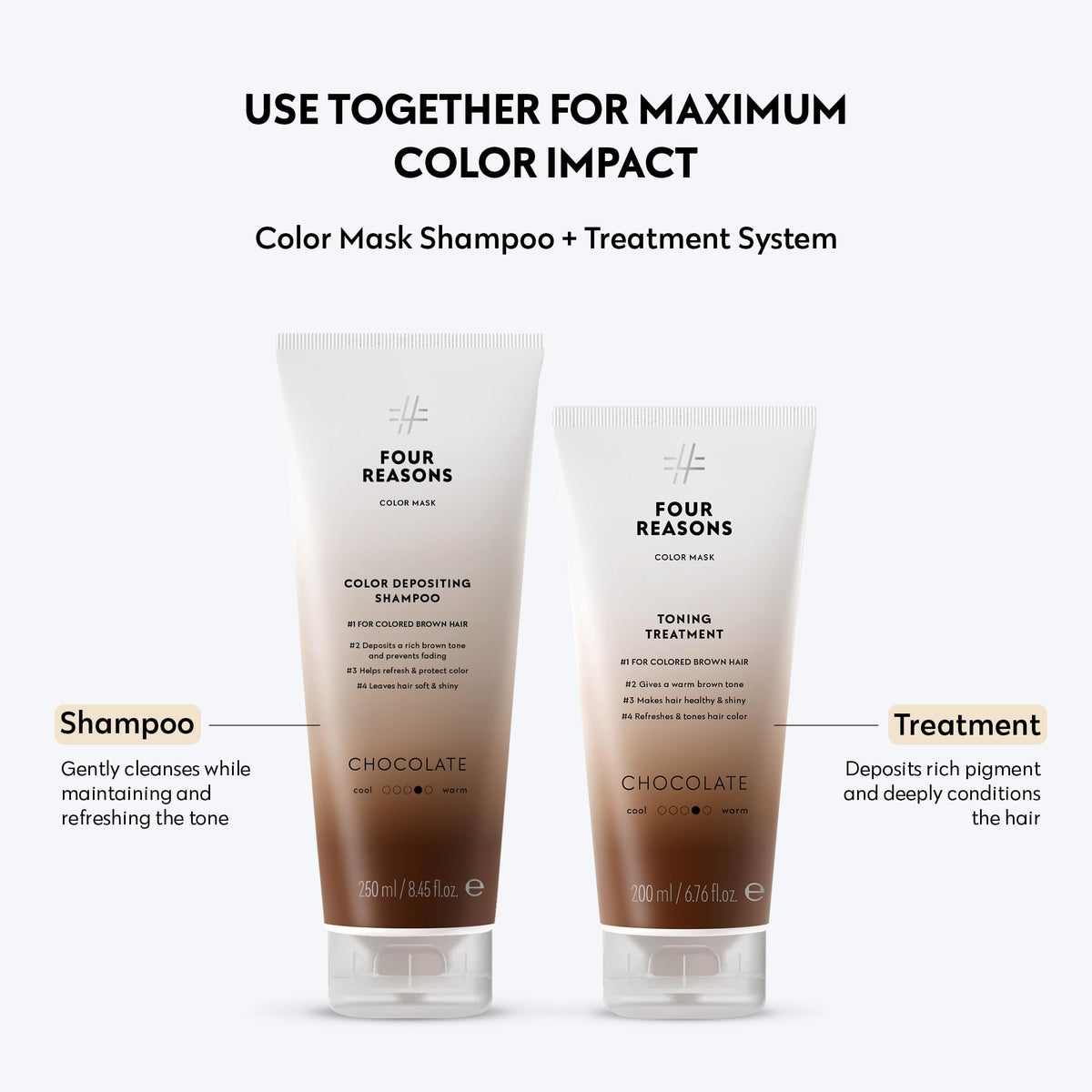 FOUR REASONS Color Mask Chocolate with shampoo
