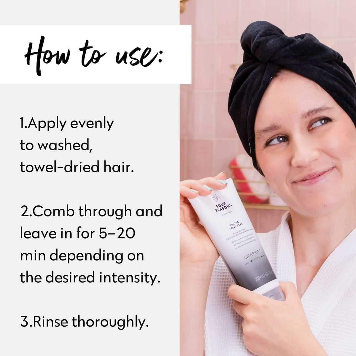 FOUR REASONS Color Mask Graphite on healthy hair