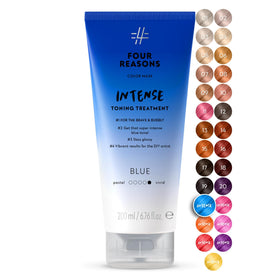 FOUR REASONS Color Mask INTENSE Blue front view with vibrant packaging