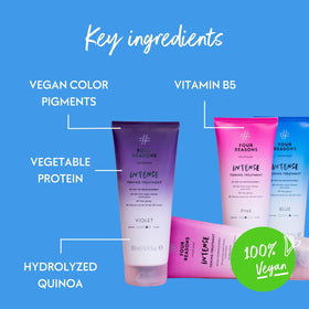 FOUR REASONS Color Mask INTENSE Blue showing before and after results