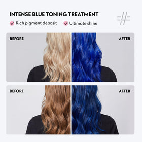 FOUR REASONS Color Mask INTENSE Blue texture demonstration on hair