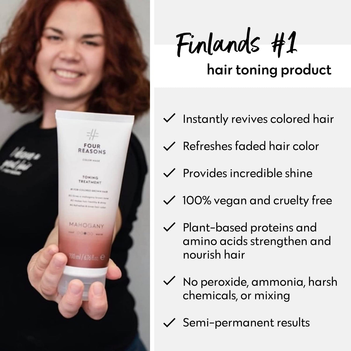 FOUR REASONS Color Mask Mahogany on hair strands