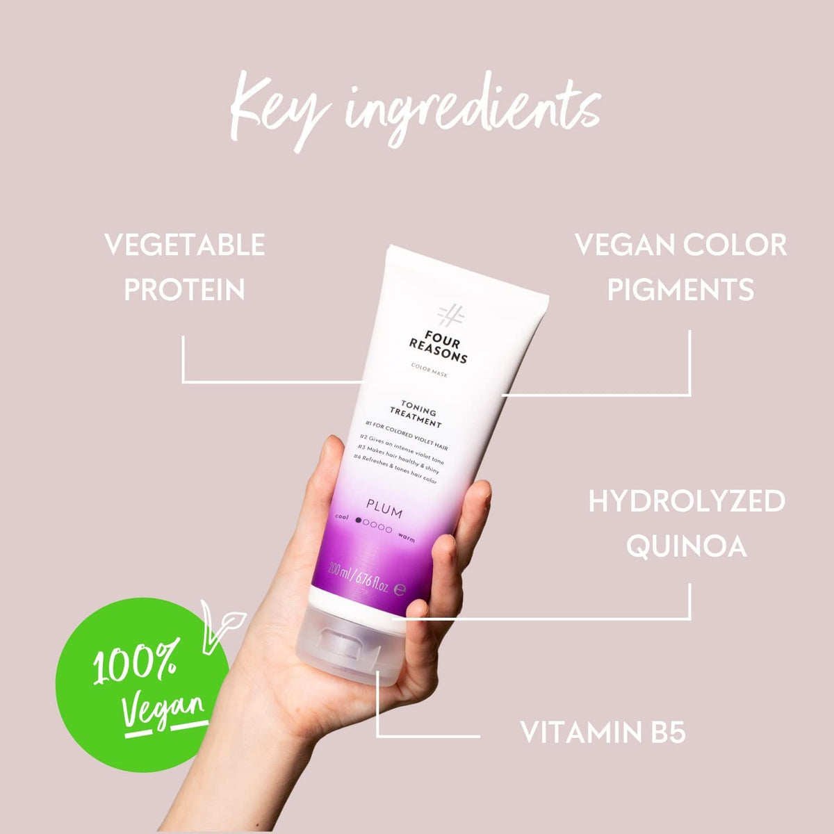 FOUR REASONS Color Mask Plum in lifestyle setting
