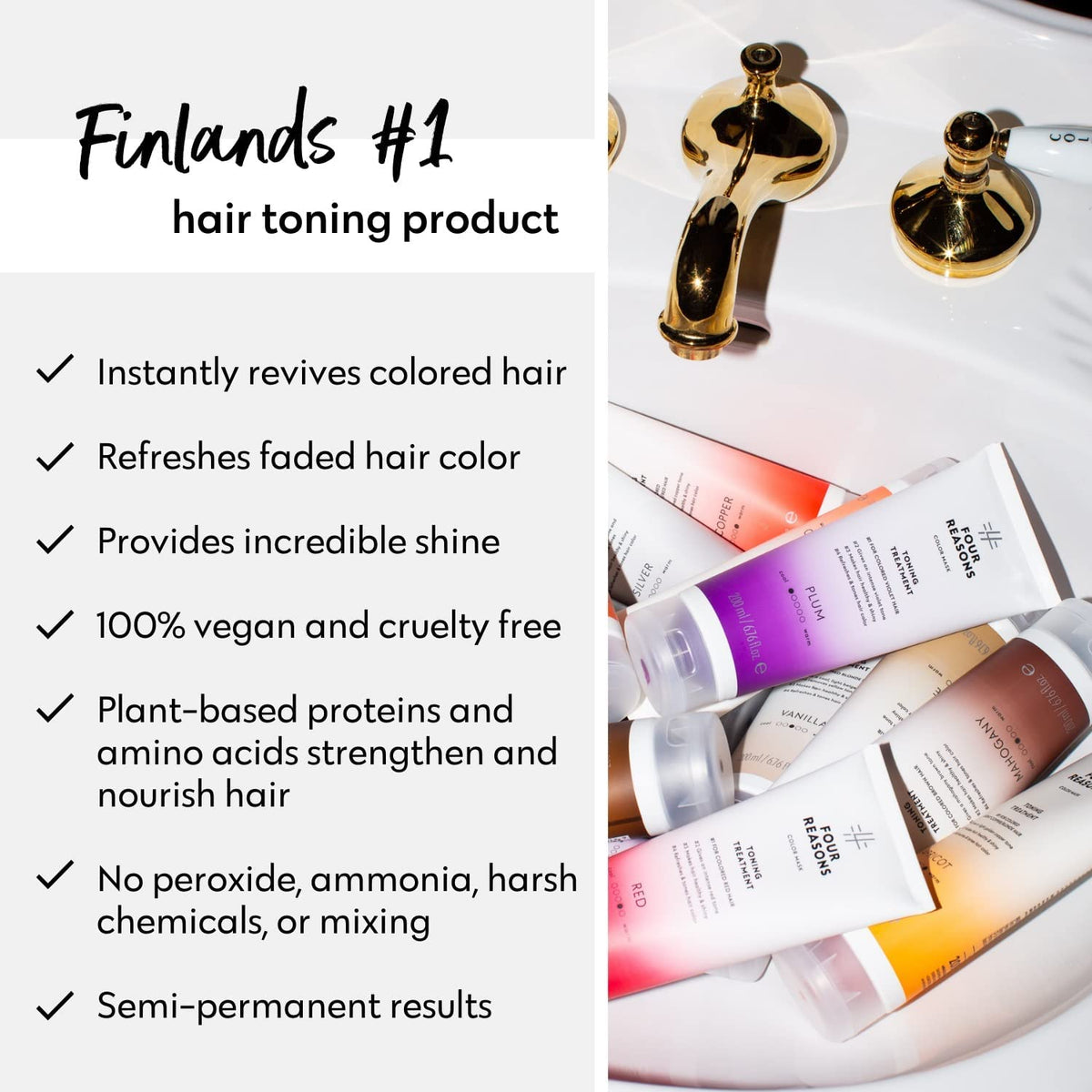 FOUR REASONS Color Mask Plum results on blonde hair