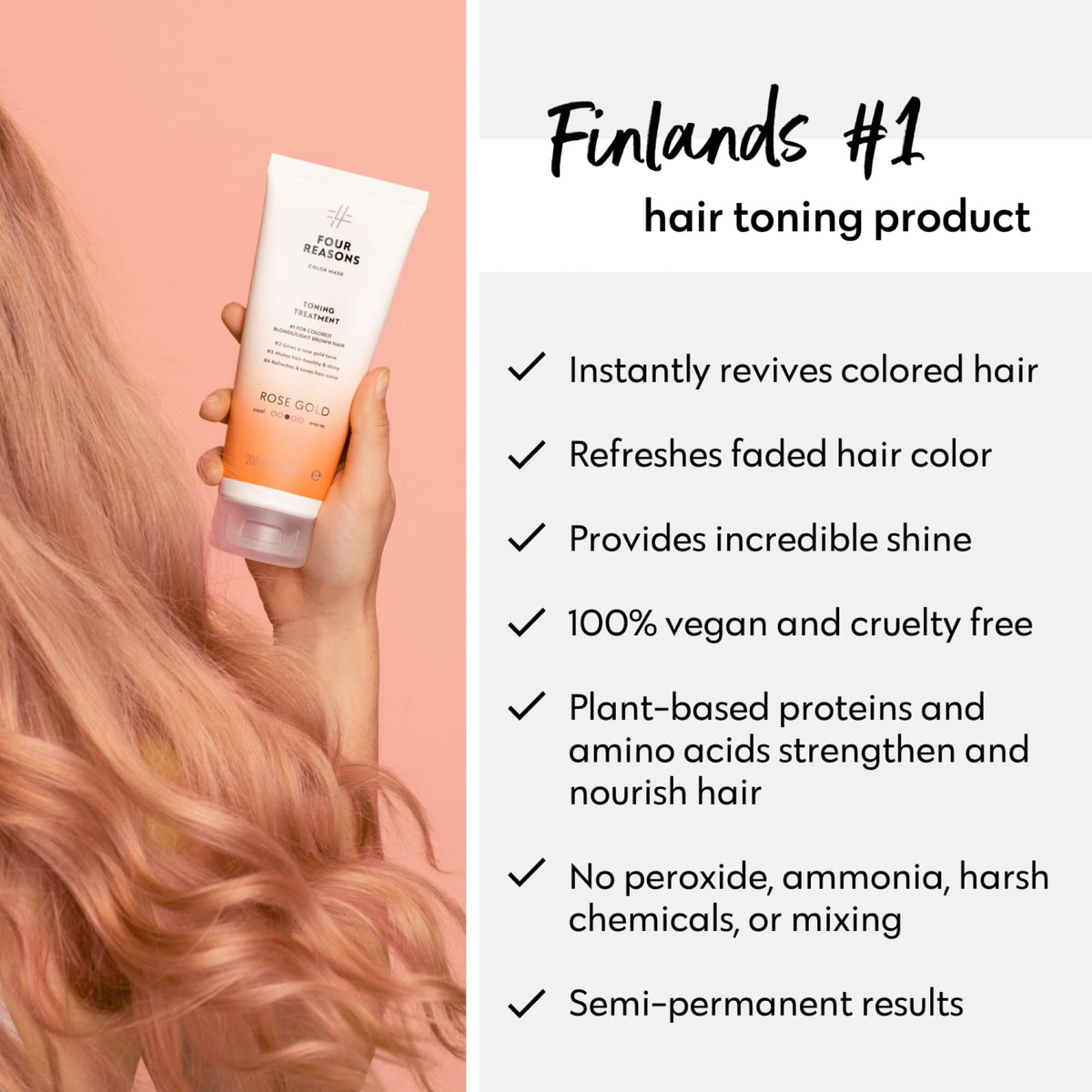 FOUR REASONS Color Mask Rose Gold on blonde hair