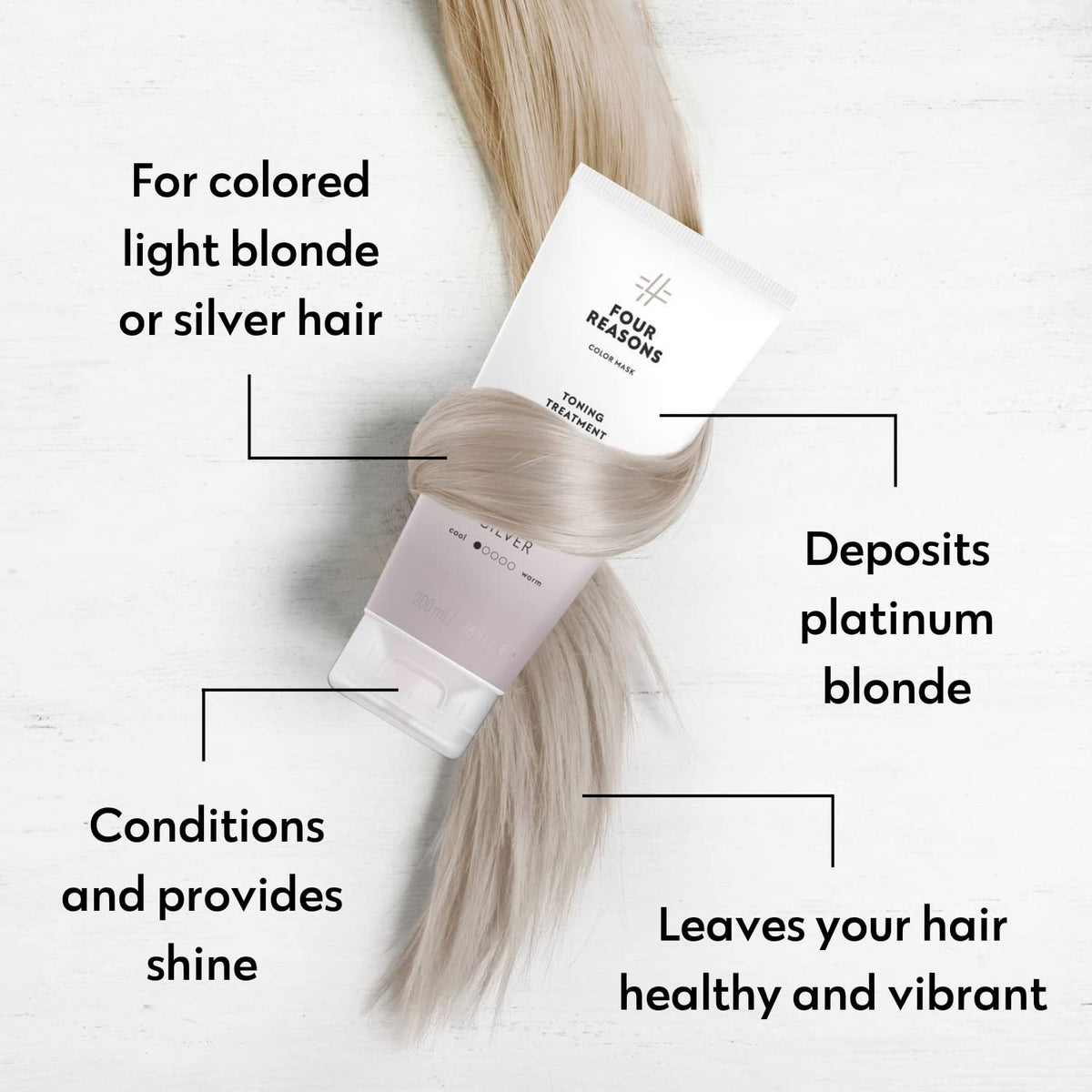FOUR REASONS Color Mask Silver application on blonde hair
