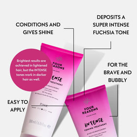 FOUR REASONS INTENSE Fuchsia Color Mask application on hair