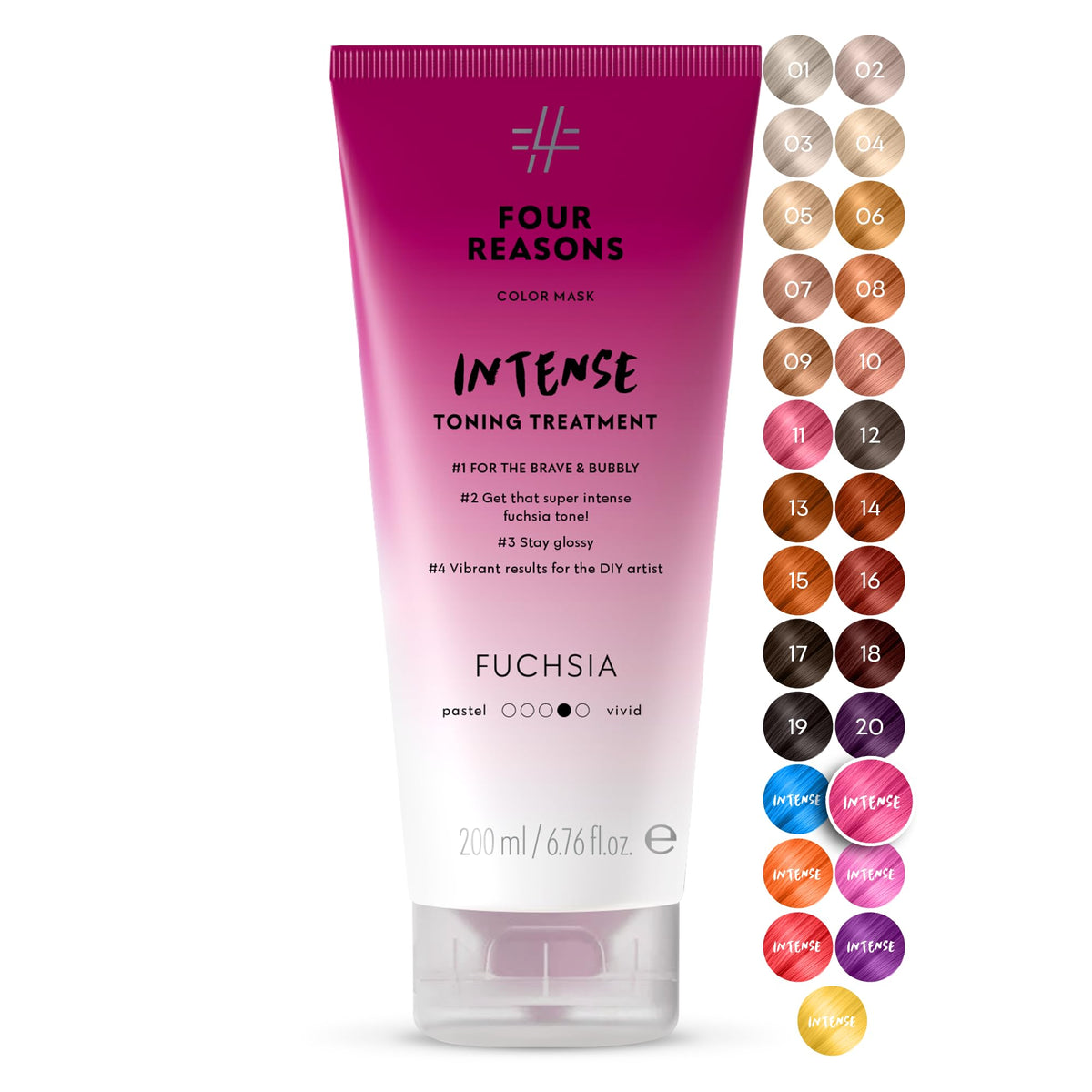 FOUR REASONS INTENSE Fuchsia Color Mask front view