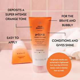 FOUR REASONS INTENSE Orange Colour Mask application on lightened hair