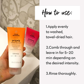 FOUR REASONS INTENSE Orange Colour Mask packaging with recyclable label