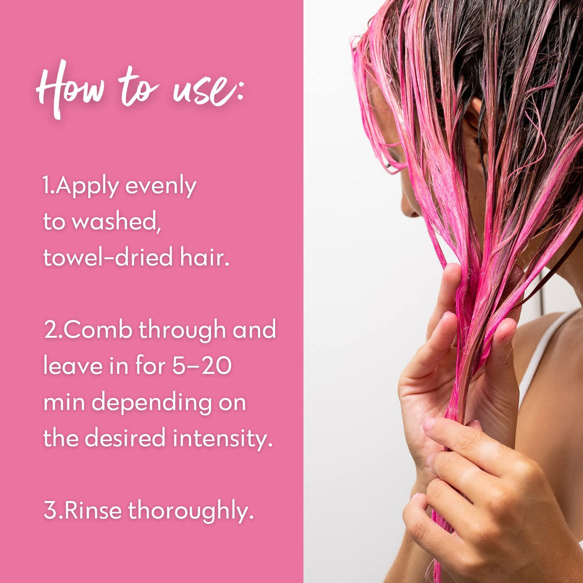 FOUR REASONS INTENSE Pink Color Mask on bathroom shelf