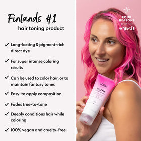 FOUR REASONS INTENSE Pink Color Mask side view with label