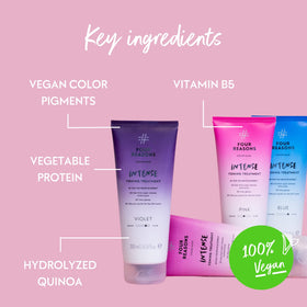 FOUR REASONS INTENSE Pink Color Mask with hair before and after