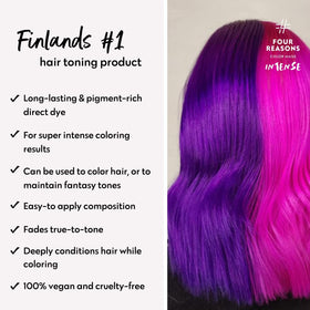FOUR REASONS INTENSE Violet Color Mask application on hair