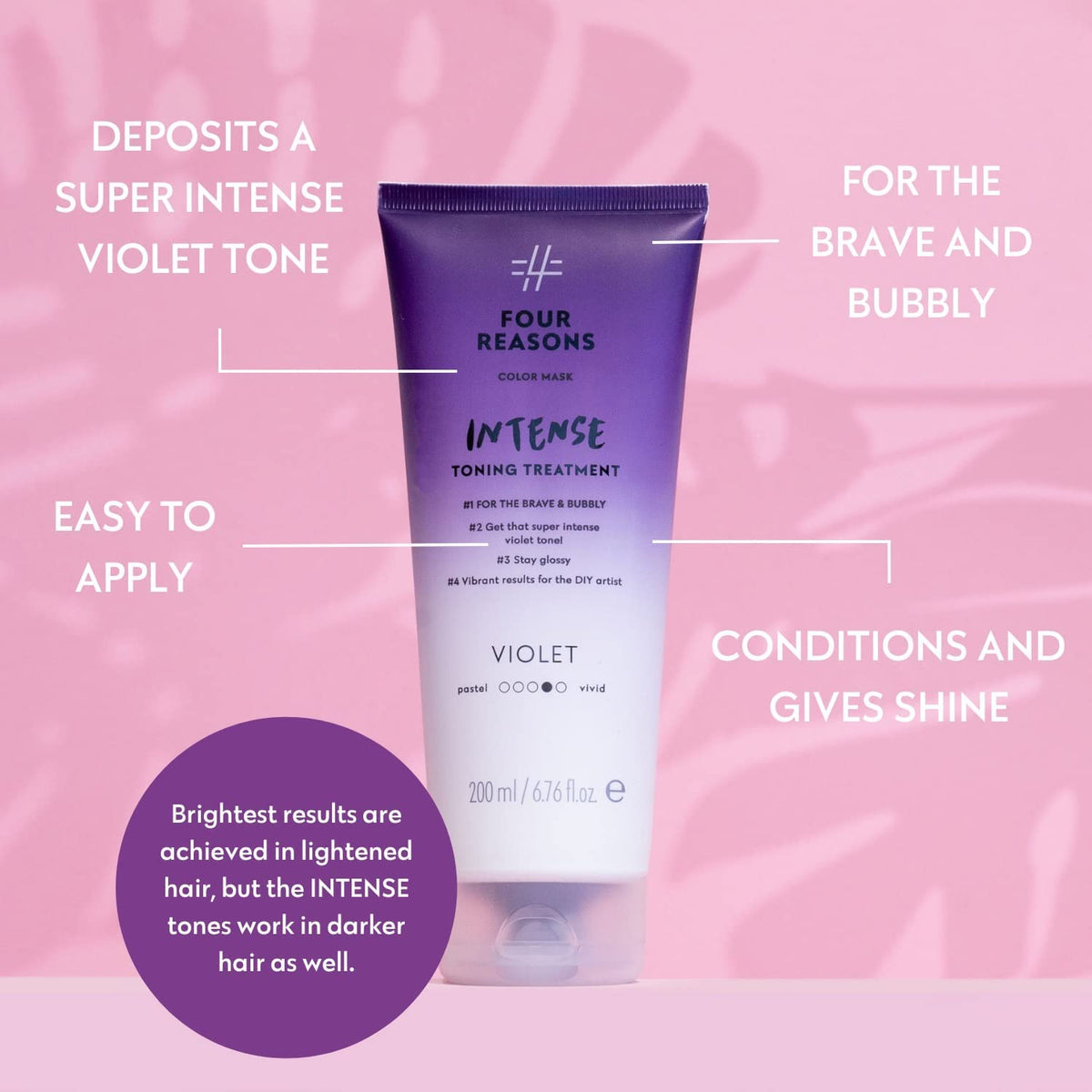 FOUR REASONS INTENSE Violet Color Mask packaging side view