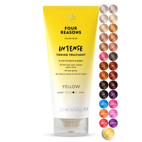 FOUR REASONS INTENSE Yellow Color Mask front view with packaging