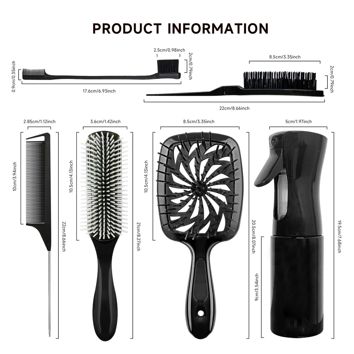 Four women's hair clips from FlyLanyards hair brush set