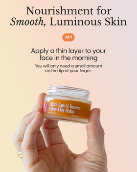 FRØYA Anti-Age Glow Day Balm open jar showing product