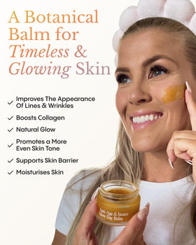 FRØYA Anti-Age Glow Day Balm texture on a fingertip