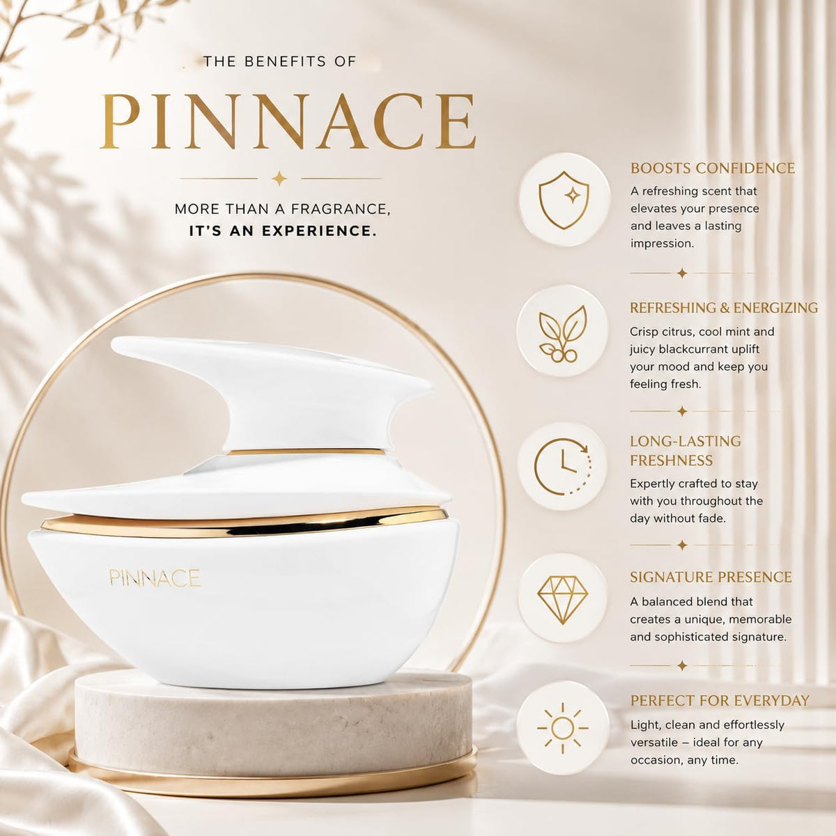 Fragrance World Pinnace Eau de Parfum label detail