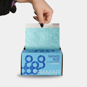 FRAMAR aluminum foil sheets close-up showing blue colour