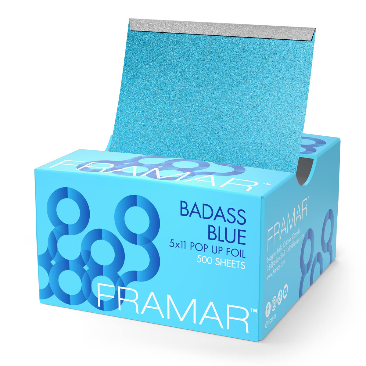 FRAMAR Blue Pop Up Hair Foil 500 sheets front view