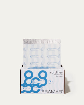 FRAMAR Blue Sardine Hair Foil packaging with dimensions