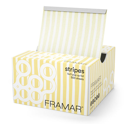 FRAMAR Butter Stripes Hair Foil box front view with sunny stripe design