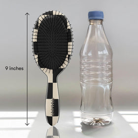 FRAMAR Checkered Print Hair Brush Detangler close-up of bristles