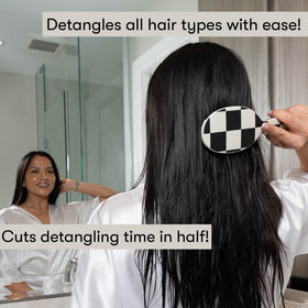 FRAMAR Checkered Print Hair Brush Detangler side view