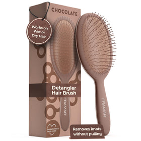 FRAMAR Chocolate Hair Brush Detangler front view
