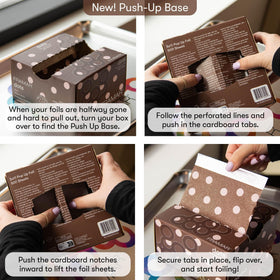 FRAMAR Chocolate Polka Dots Hair Foils showing embossed texture
