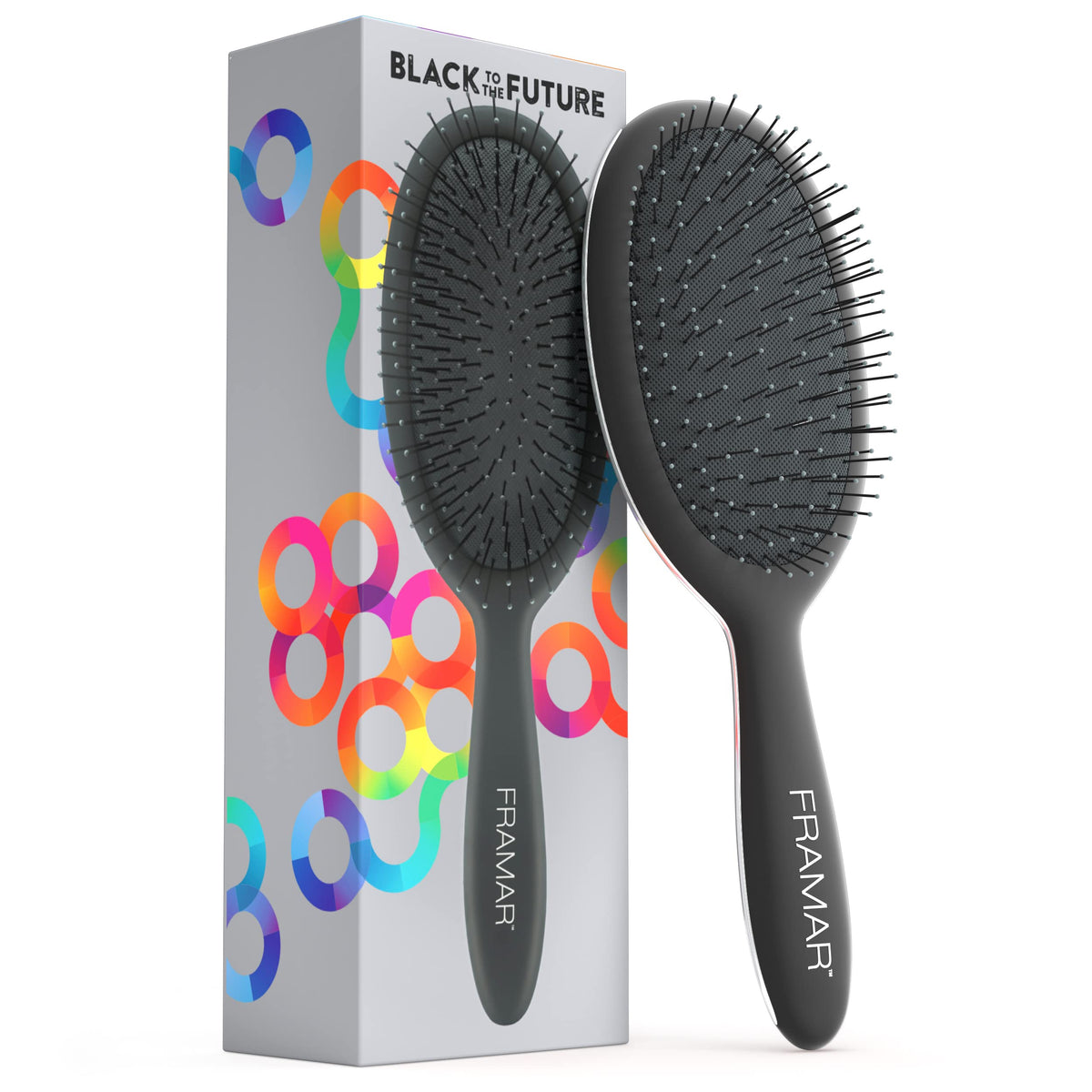 FRAMAR Detangling Brush front view in pink