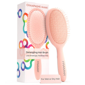 FRAMAR Detangling Brush front view in red