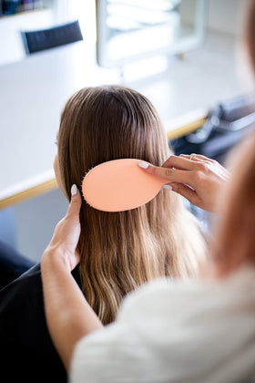 FRAMAR Detangling Brush side view with silver lining