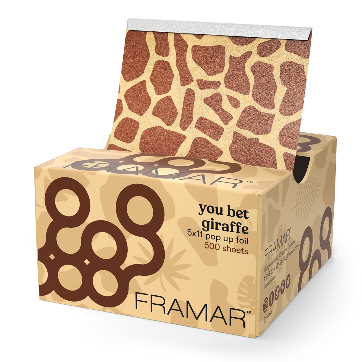 FRAMAR Giraffe Hair Foils front view with vibrant design