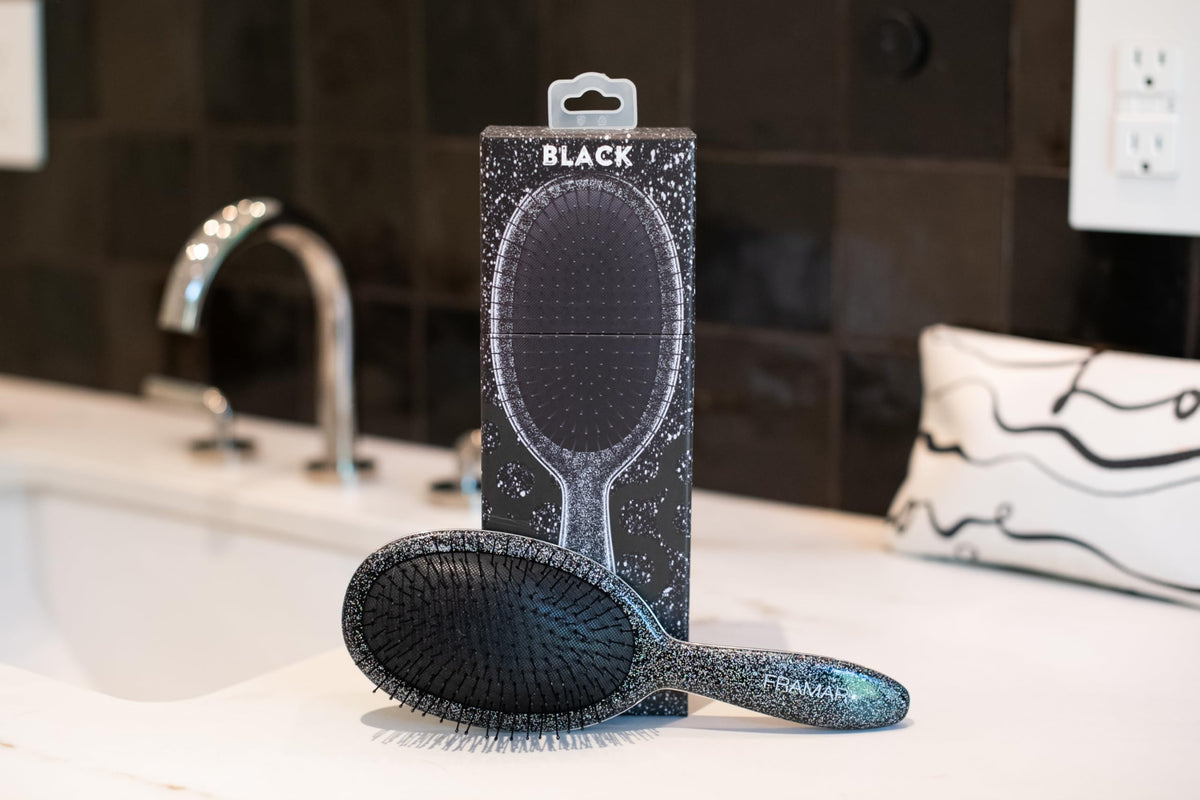 FRAMAR Glitter Hair Brush Detangler back view