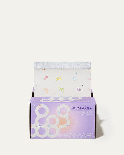 FRAMAR Hair Foils 500 sheets 5x11 inches Aurascope design front view