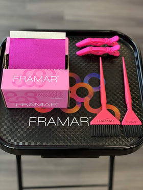 FRAMAR Magenta Hair Foils in use during a hair highlighting session