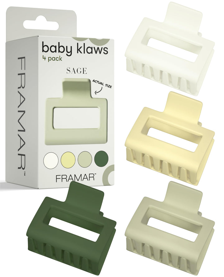 FRAMAR Medium Claw Clip 4 Pack in earthy tones front view
